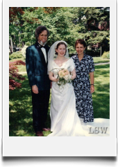 Julia's wedding, with wife, Dorothy Tristman, 1996