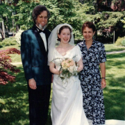 Julia's wedding, with wife, Dorothy Tristman, 1996